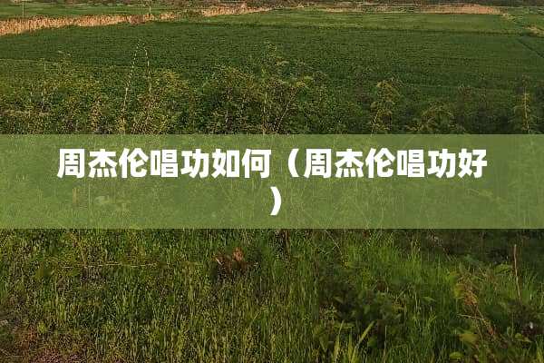 周杰伦唱功如何（周杰伦唱功好）