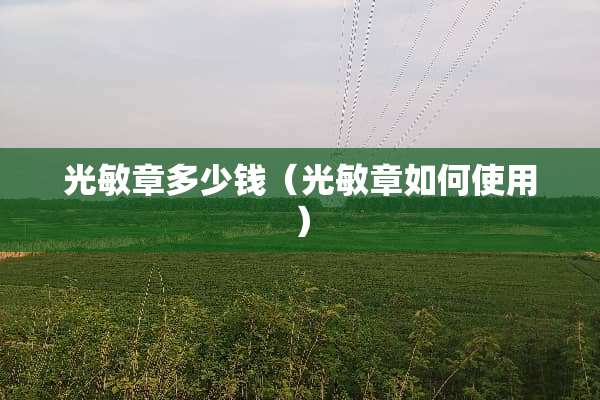 光敏章多少钱（光敏章如何使用）