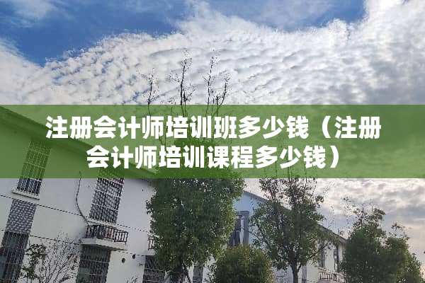 注册会计师培训班多少钱（注册会计师培训课程多少钱）