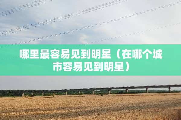 哪里最容易见到明星（在哪个城市容易见到明星）