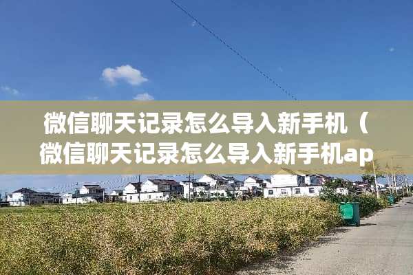 微信聊天记录怎么导入新手机（微信聊天记录怎么导入新手机app）