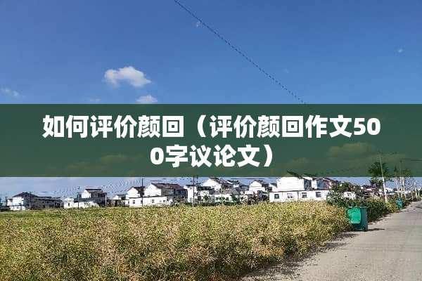 如何评价颜回（评价颜回作文500字议论文）