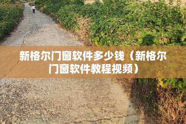 新格尔门窗软件多少钱（新格尔门窗软件教程视频）
