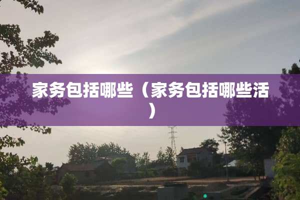 家务包括哪些（家务包括哪些活）