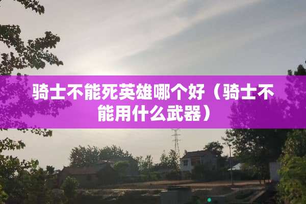 骑士不能死英雄哪个好（骑士不能用什么**）