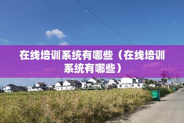 在线培训系统有哪些（在线培训系统有哪些）