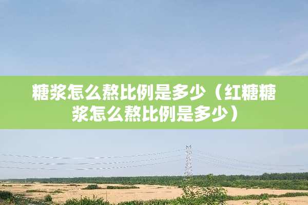 糖浆怎么熬比例是多少（红糖糖浆怎么熬比例是多少）