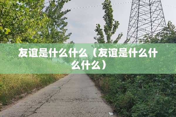 友谊是什么什么（友谊是什么什么什么）