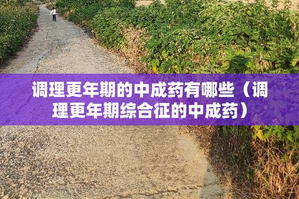 调理更年期的中成药有哪些（调理更年期综合征的中成药）