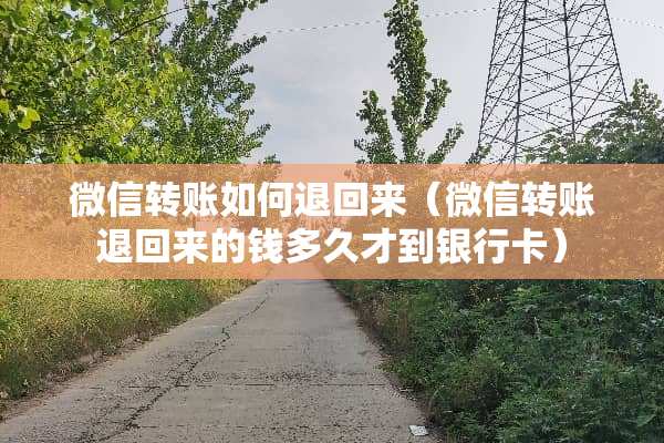 微信转账如何退回来（微信转账退回来的钱多久才到***）