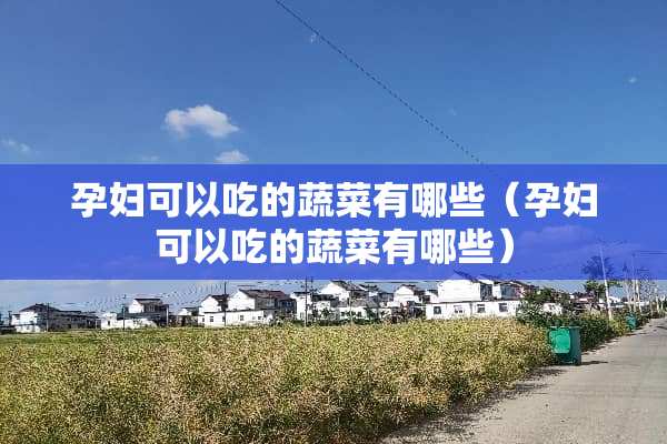 孕妇可以吃的蔬菜有哪些（孕妇可以吃的蔬菜有哪些）