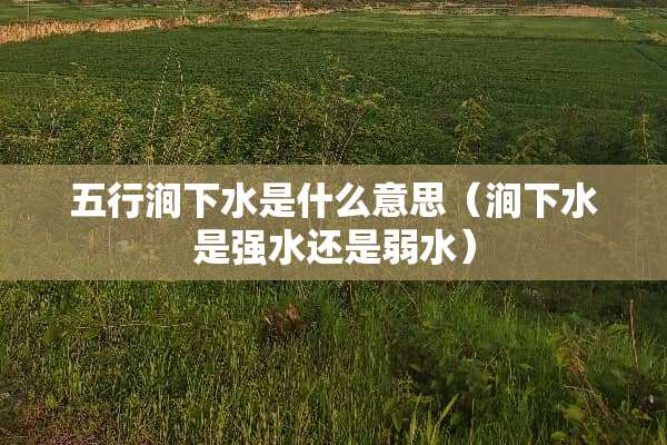 五行涧下水是什么意思（涧下水是强水还是弱水）