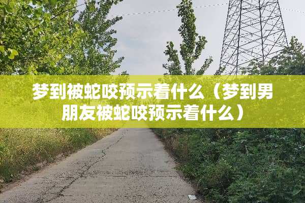 梦到被蛇咬预示着什么（梦到男朋友被蛇咬预示着什么）