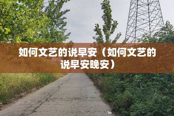 如何文艺的说早安（如何文艺的说早安晚安）
