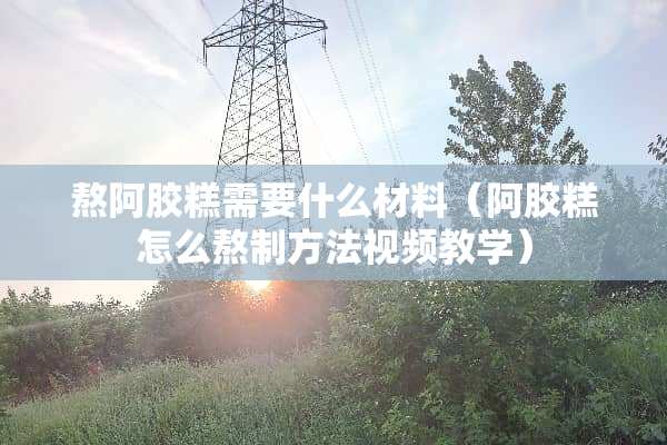 熬阿胶糕需要什么材料（阿胶糕怎么熬制方法视频教学）