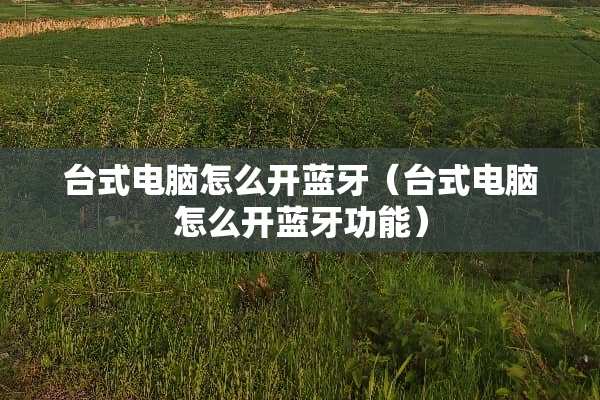 台式电脑怎么开蓝牙（台式电脑怎么开蓝牙功能）