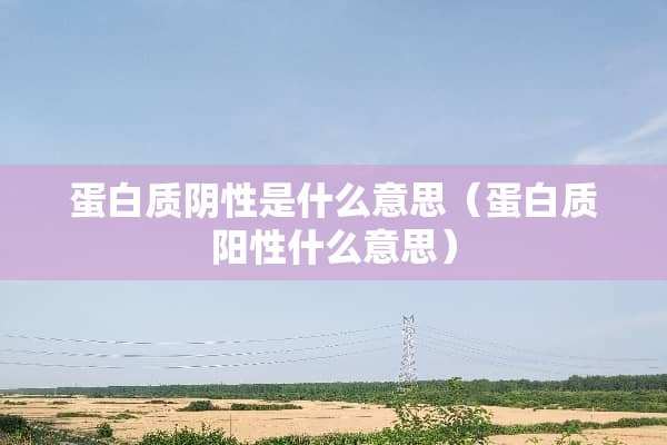 蛋白质*性是什么意思（蛋白质阳性什么意思）