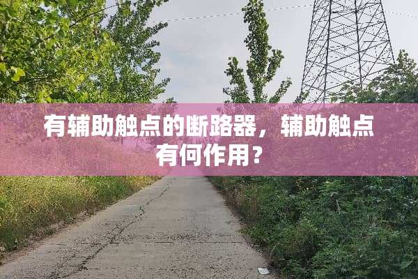 有辅助触点的断路器，辅助触点有何作用？
