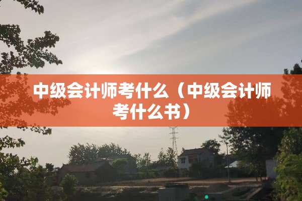中级会计师考什么（中级会计师考什么书）