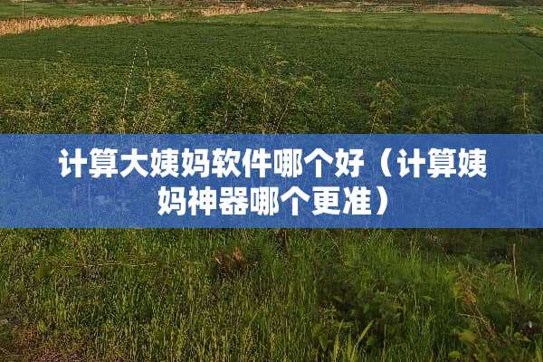 计算大姨妈软件哪个好（计算姨妈神器哪个更准）