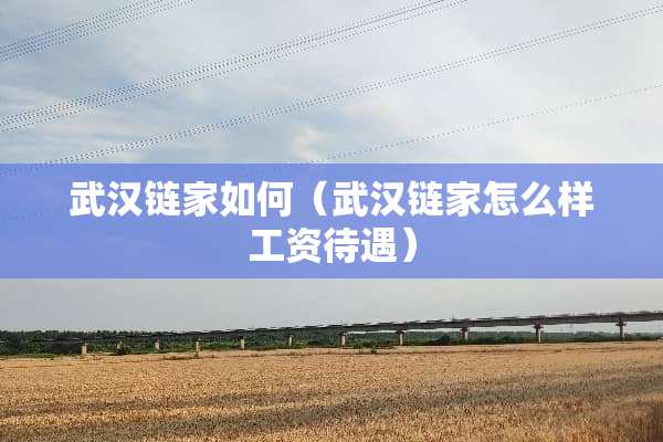 武汉链家如何（武汉链家怎么样工资待遇）