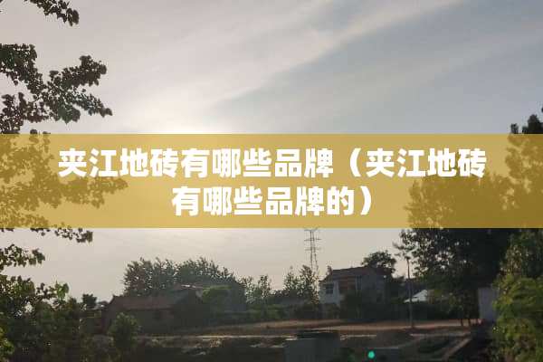 夹江地砖有哪些品牌（夹江地砖有哪些品牌的）