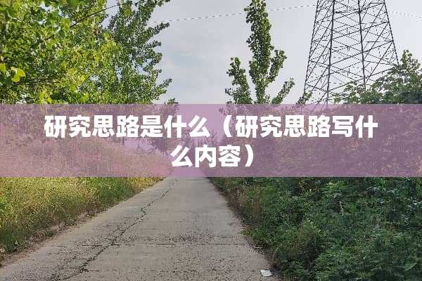 研究思路是什么（研究思路写什么内容）