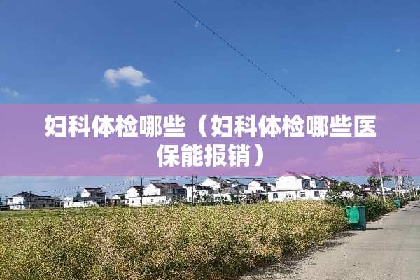 妇科体检哪些（妇科体检哪些医保能报销）