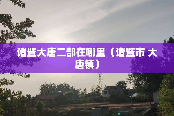 诸暨大唐二部在哪里（诸暨市 大唐镇）