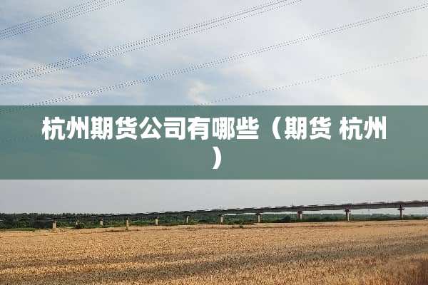 杭州期货公司有哪些（期货 杭州）