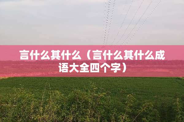 言什么其什么（言什么其什么成语大全四个字）