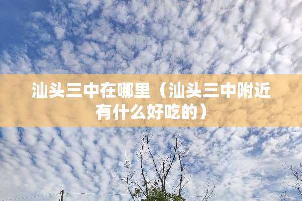 汕头三中在哪里（汕头三中附近有什么好吃的）