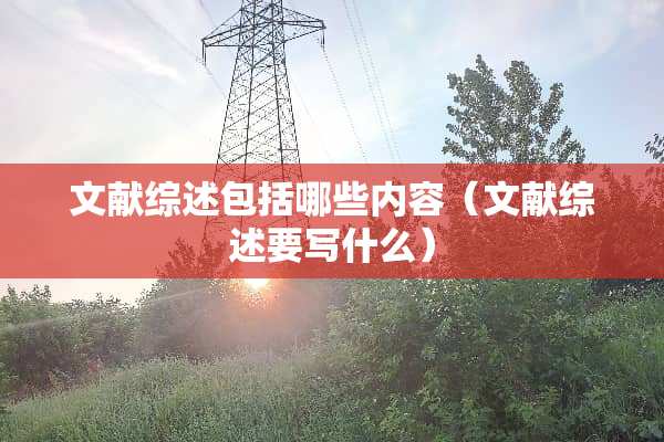 文献综述包括哪些内容（文献综述要写什么）