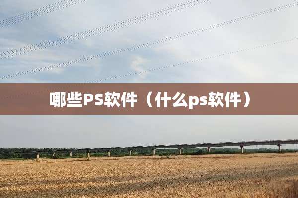 哪些PS软件（什么ps软件）