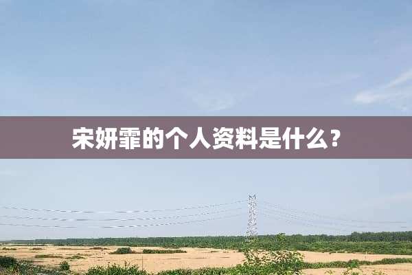 宋妍霏的个人资料是什么？