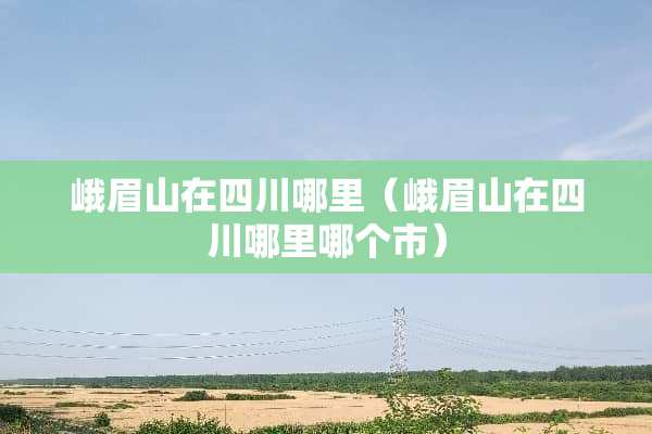 峨眉山在四川哪里（峨眉山在四川哪里哪个市）