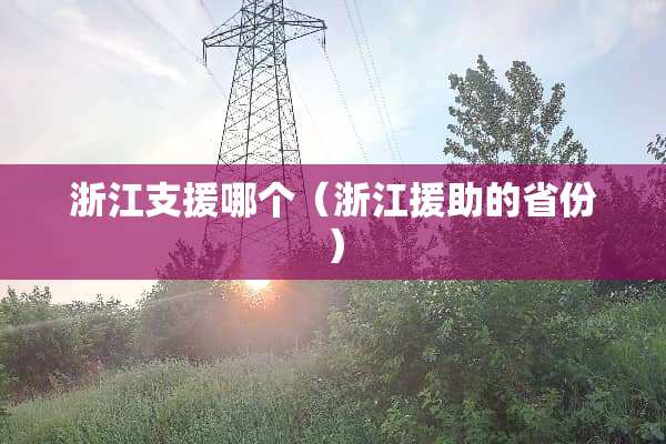 浙江支援哪个（浙江援助的省份）