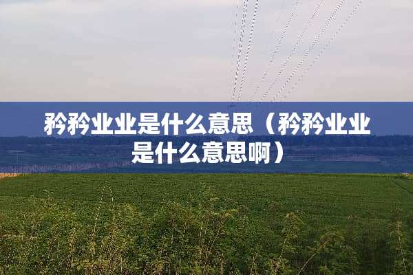 矜矜业业是什么意思（矜矜业业是什么意思啊）