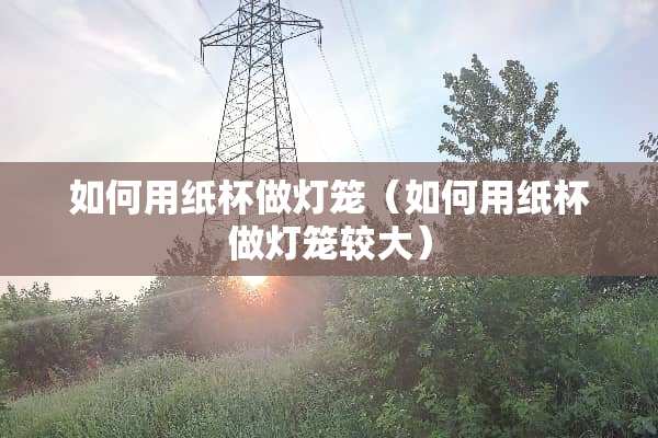 如何用纸杯做灯笼（如何用纸杯做灯笼较大）