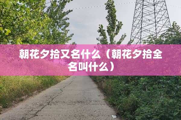 朝花夕拾又名什么（朝花夕拾全名叫什么）