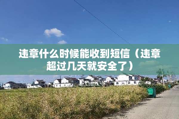 违章什么时候能收到短信（违章超过几天就安全了）