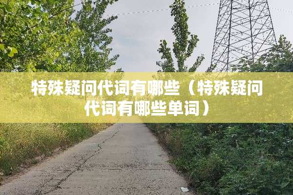 特殊疑问代词有哪些（特殊疑问代词有哪些单词）