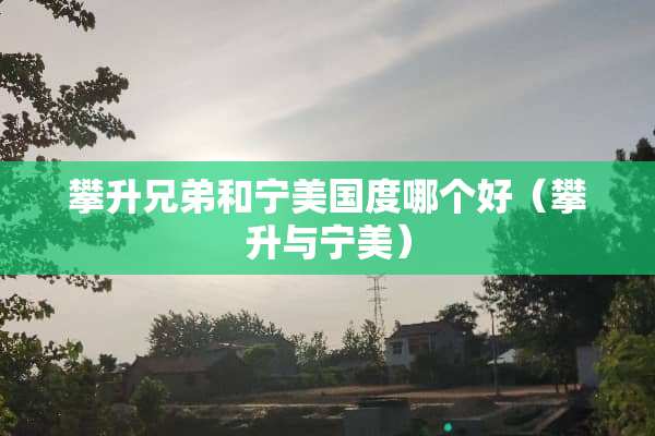 攀升兄弟和宁美国度哪个好（攀升与宁美）