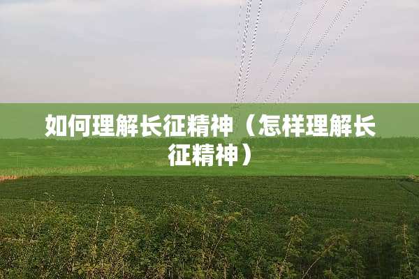 如何理解长征精神（怎样理解长征精神）