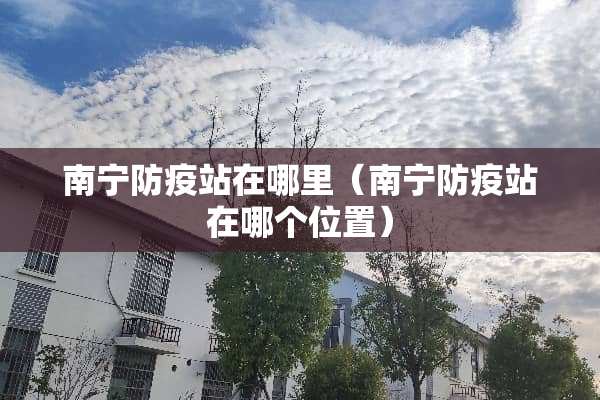 南宁防疫站在哪里（南宁防疫站在哪个位置）