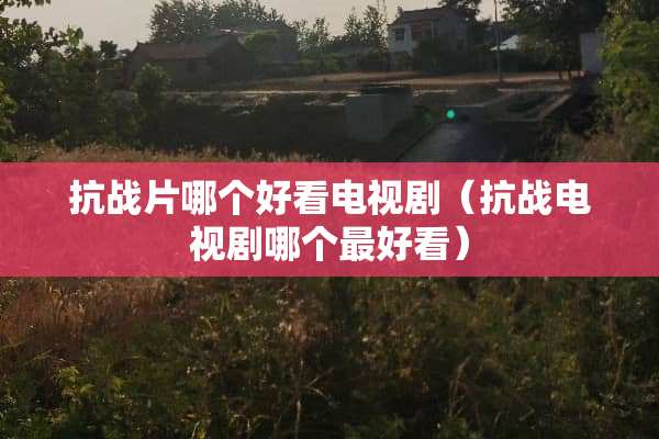 抗战片哪个好看电视剧（抗战电视剧哪个最好看）