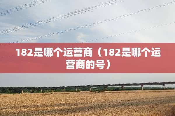 182是哪个运营商（182是哪个运营商的号）