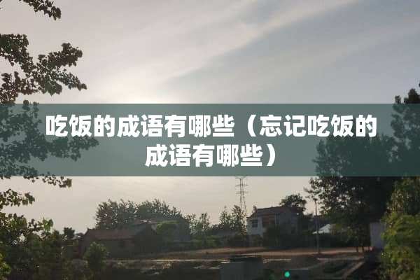 吃饭的成语有哪些（忘记吃饭的成语有哪些）