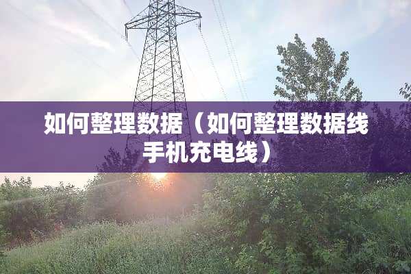 如何整理数据（如何整理数据线手机充电线）