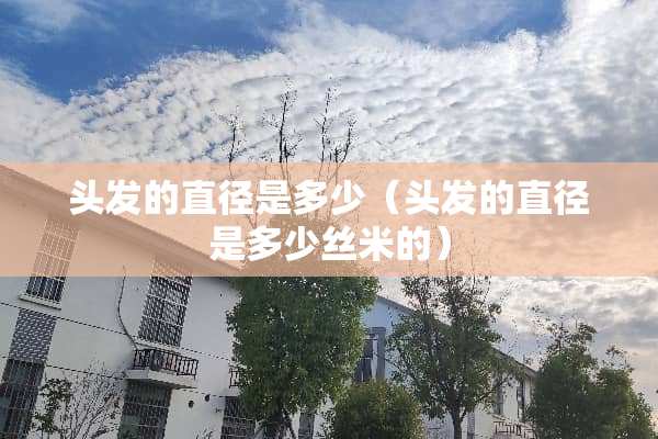 头发的直径是多少（头发的直径是多少丝米的）